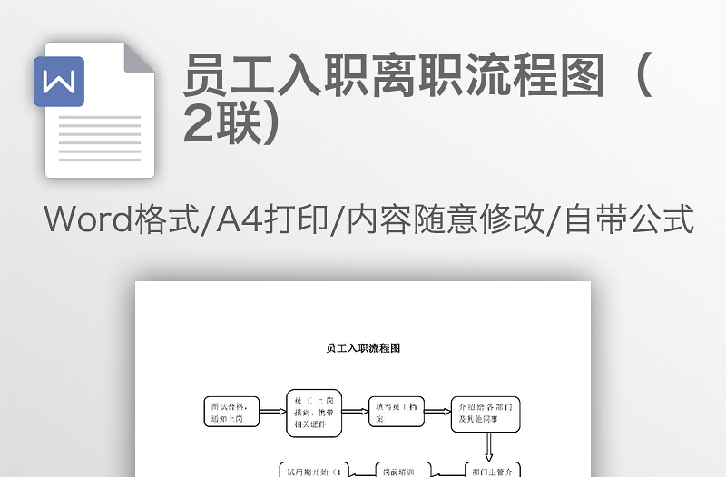 员工入职离职流程图（2联）