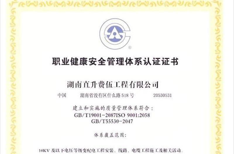 職業(yè)健康安全管理體系