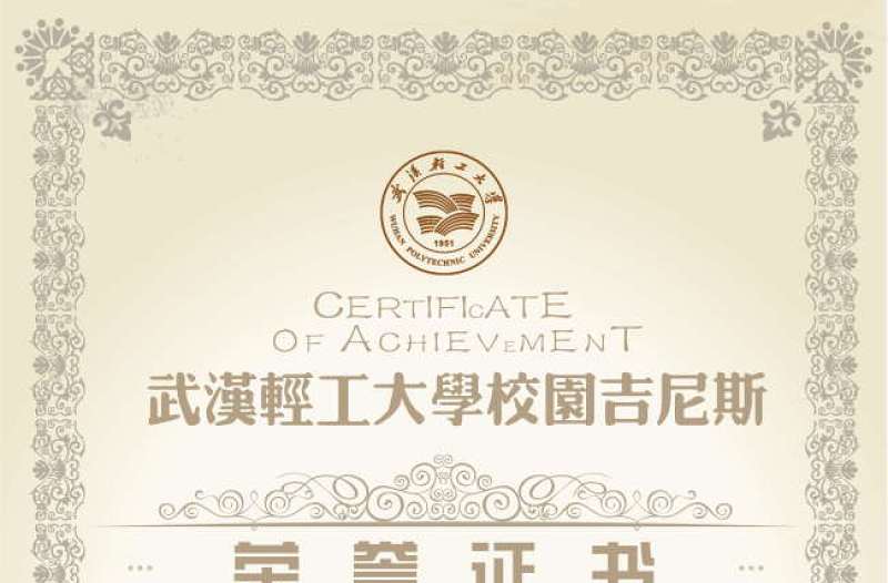 歐式花邊校園吉尼斯比賽榮譽(yù)證書(shū)