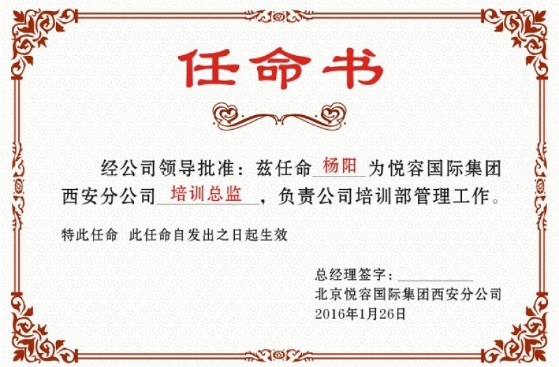 任命書  榮譽證書  獎?wù)? 證書