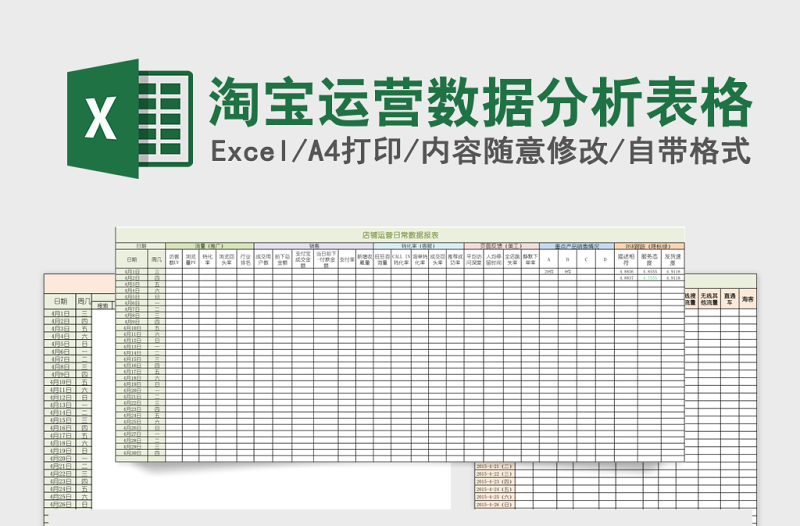 淘寶運營數(shù)據(jù)分析表格