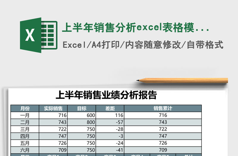 上半年銷售分析excel表格模板