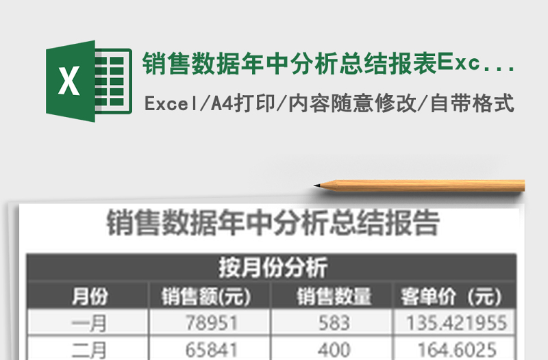 銷售數(shù)據(jù)年中分析總結(jié)報(bào)表Excel模板