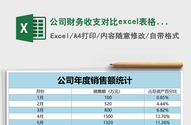 公司財(cái)務(wù)收支對(duì)比excel表格模板