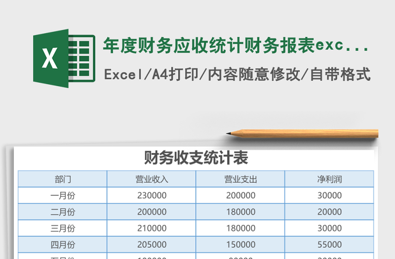 年度財(cái)務(wù)應(yīng)收統(tǒng)計(jì)財(cái)務(wù)報(bào)表excel模板