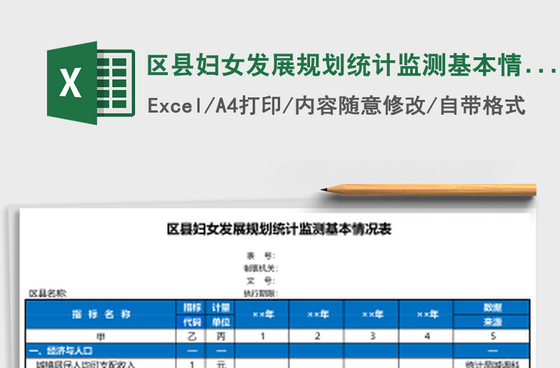 區縣婦女發展規劃統計監測基本情況表
