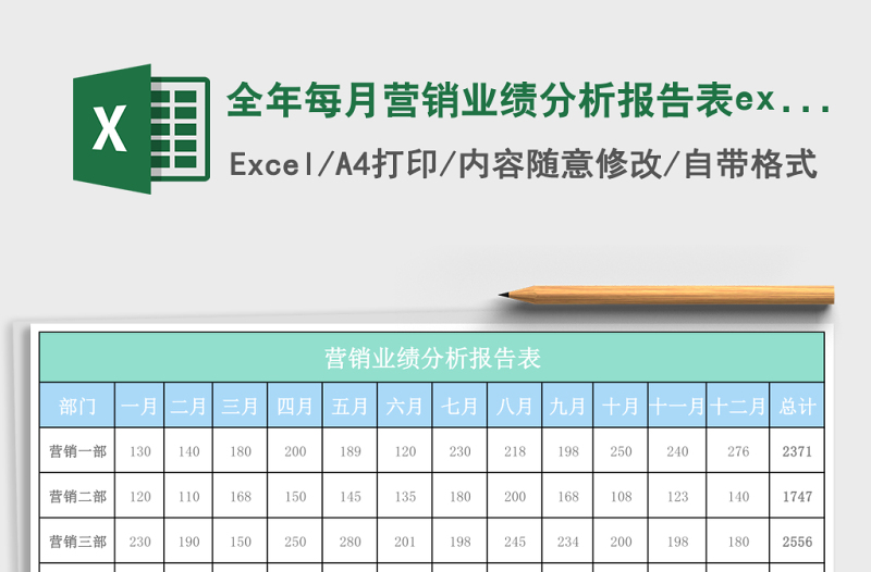 全年每月營銷業(yè)績分析報(bào)告表excel模板