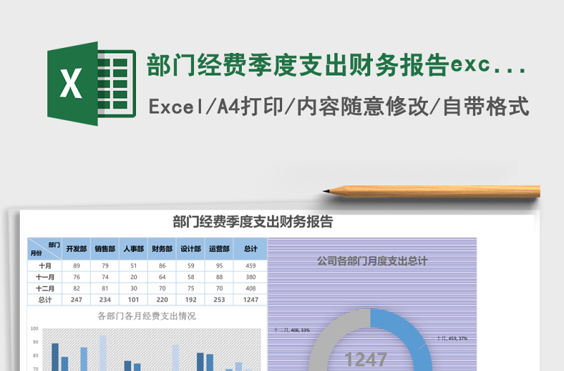 部門經(jīng)費季度支出財務(wù)報告excel模板表格