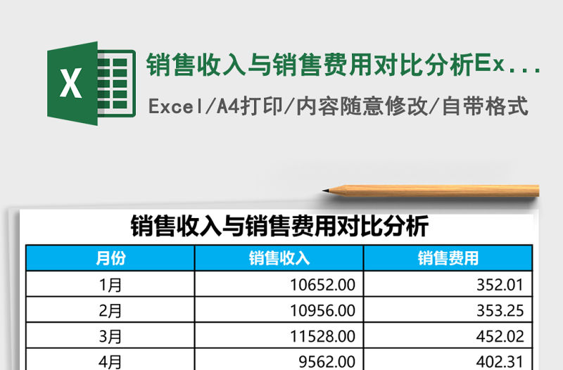 銷售收入與銷售費用對比分析Excel模板