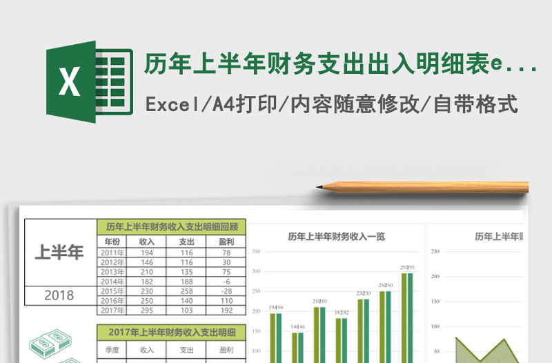 歷年上半年財(cái)務(wù)支出出入明細(xì)表excel表格