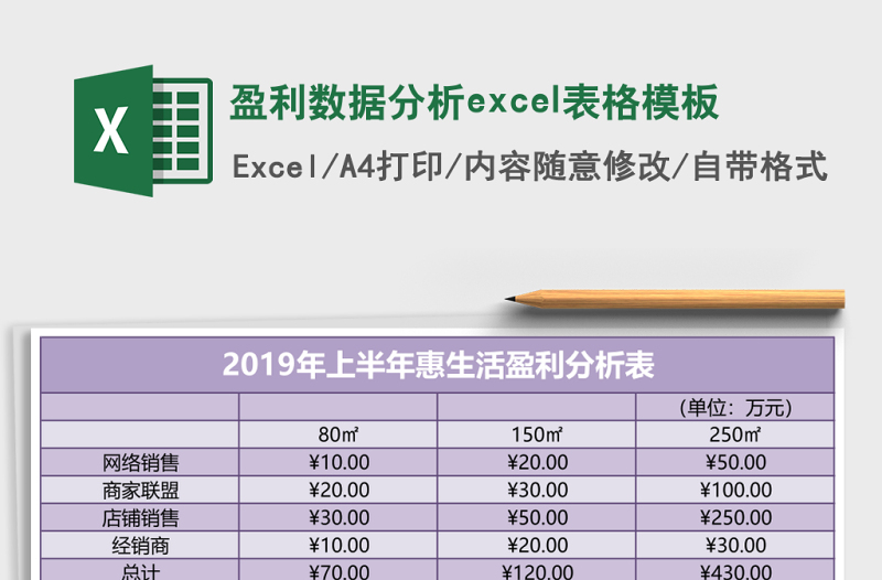 盈利數(shù)據(jù)分析excel表格模板