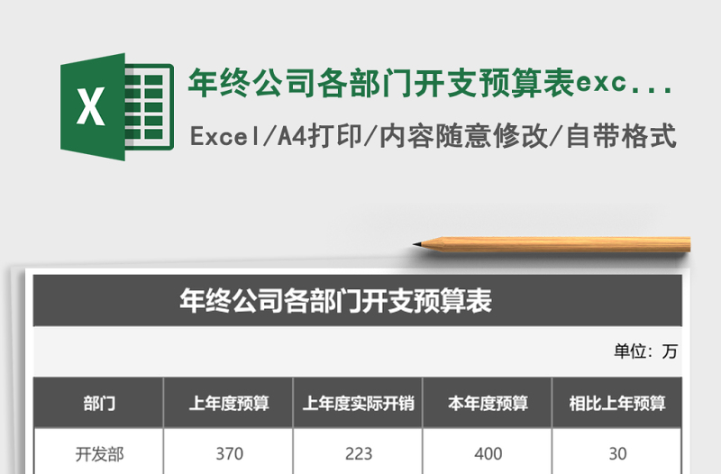 年終公司各部門開支預(yù)算表excel模板
