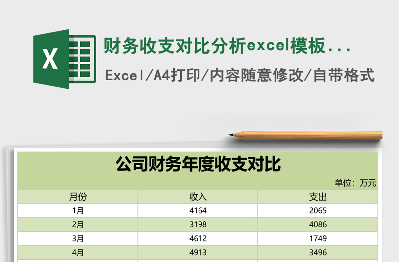 財務(wù)收支對比分析excel模板表格
