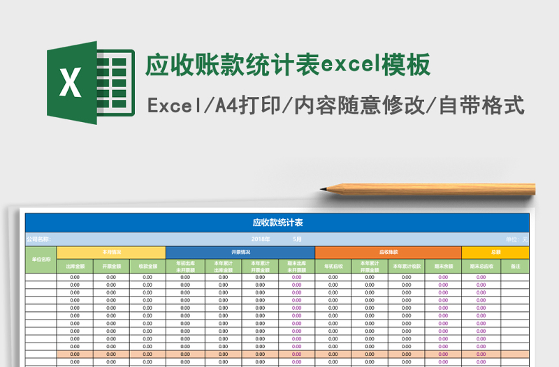 應收賬款統(tǒng)計表excel模板
