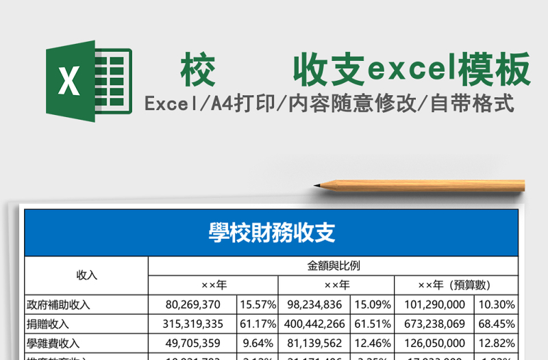學(xué)校財(cái)務(wù)收支excel模板