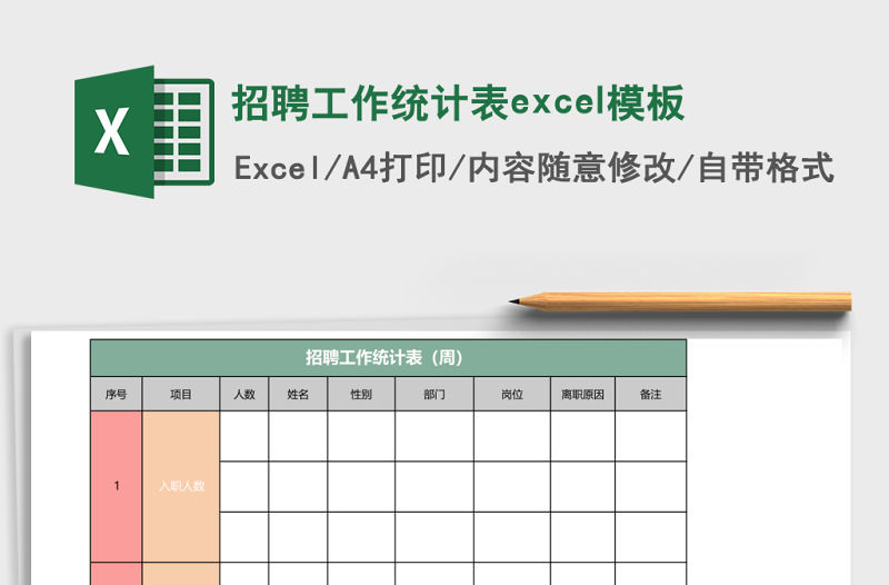 招聘工作統(tǒng)計(jì)表excel模板