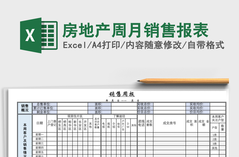 房地產(chǎn)周月銷售報(bào)表