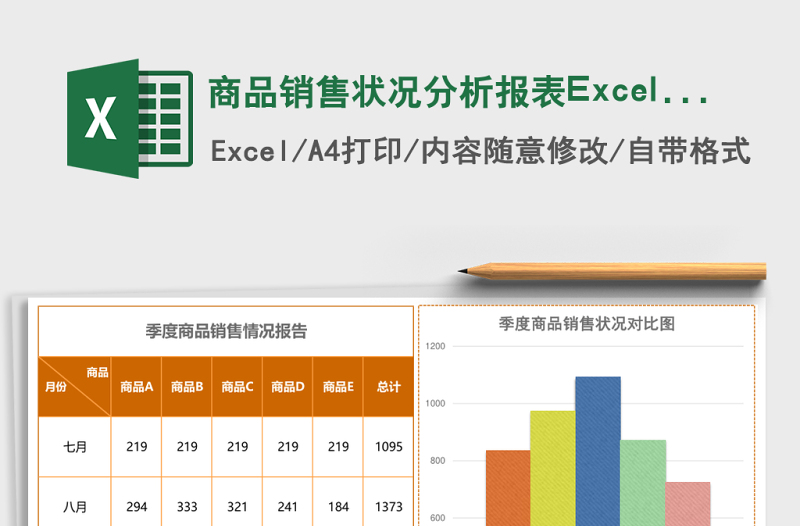 商品銷售狀況分析報(bào)表Excel模板