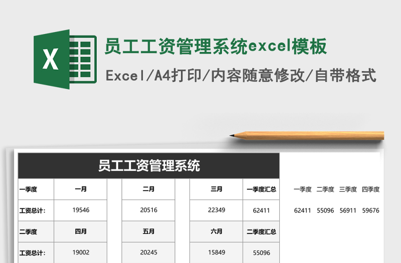員工工資管理系統(tǒng)excel模板