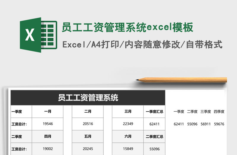 員工工資管理系統excel模板