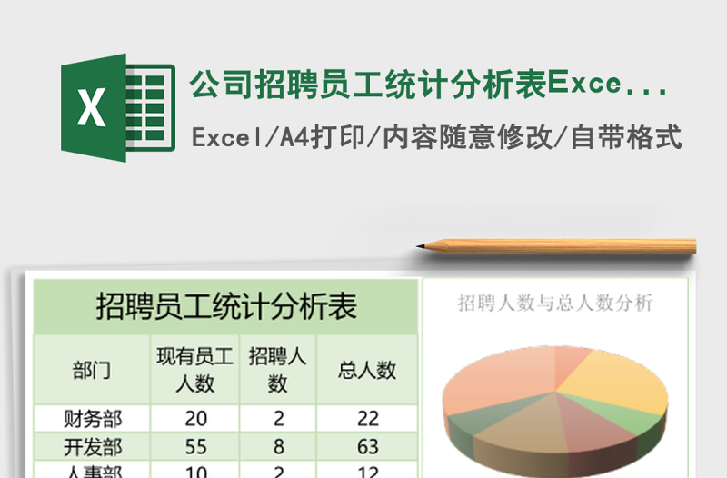 公司招聘員工統(tǒng)計(jì)分析表Excel表格模板