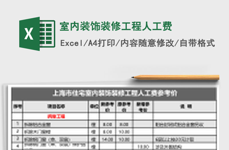 室內(nèi)裝飾裝修工程人工費(fèi)