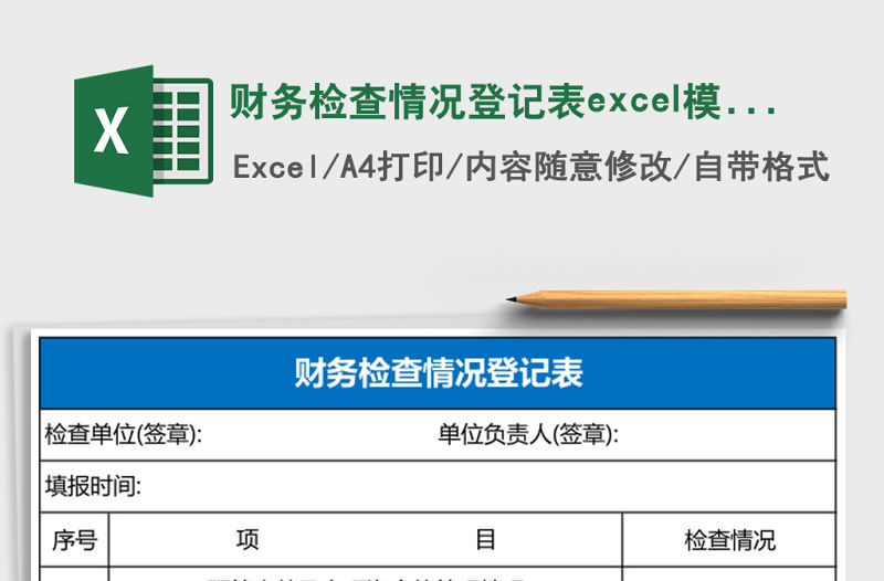 財(cái)務(wù)檢查情況登記表excel模板