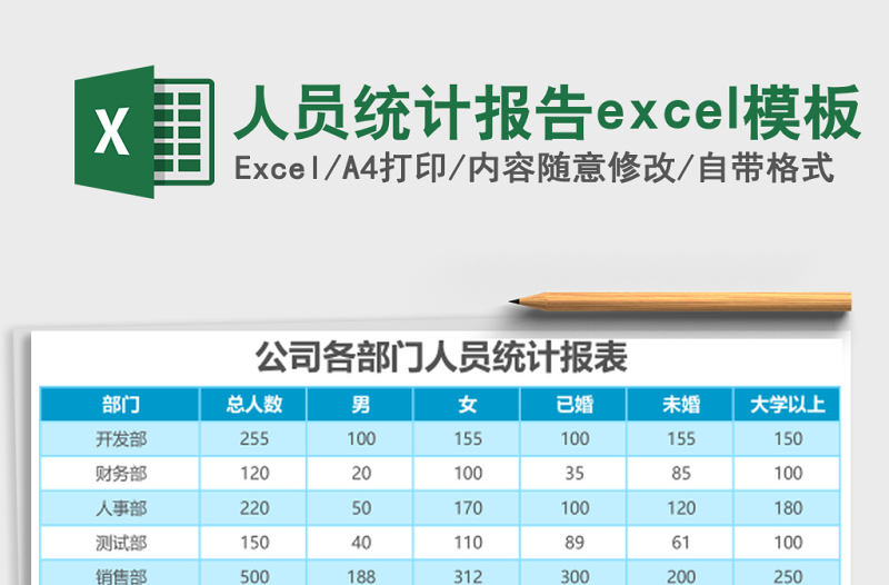 人員統(tǒng)計報告excel模板