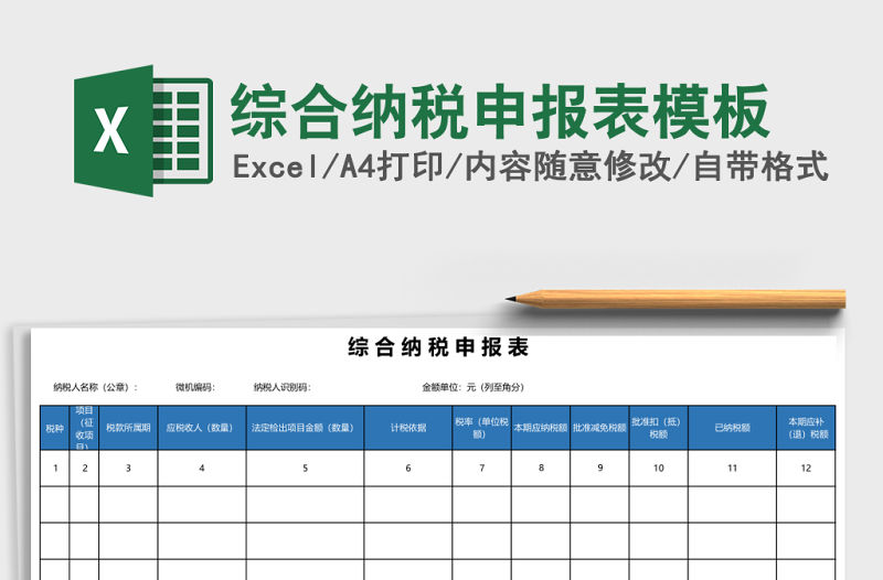 綜合納稅申報(bào)表模板