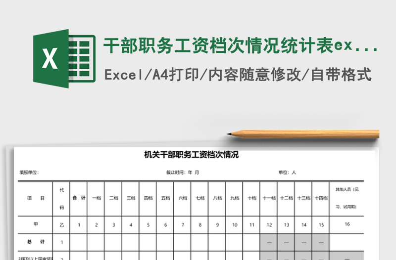 干部職務(wù)工資檔次情況統(tǒng)計(jì)表excel模板