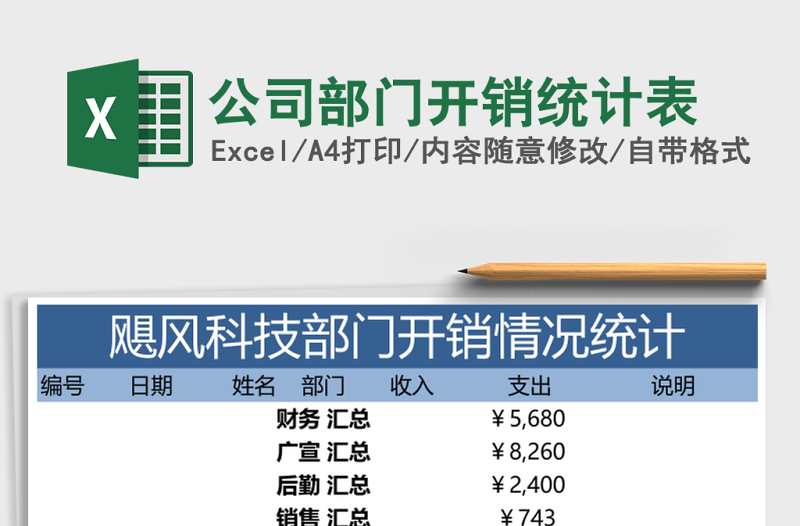 公司部門開銷統(tǒng)計(jì)表