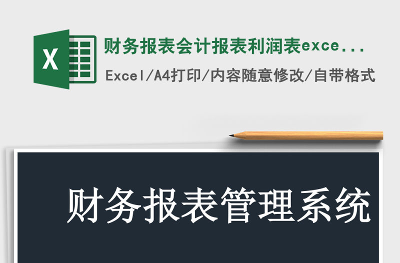 財務報表會計報表利潤表excel模板 管理系統