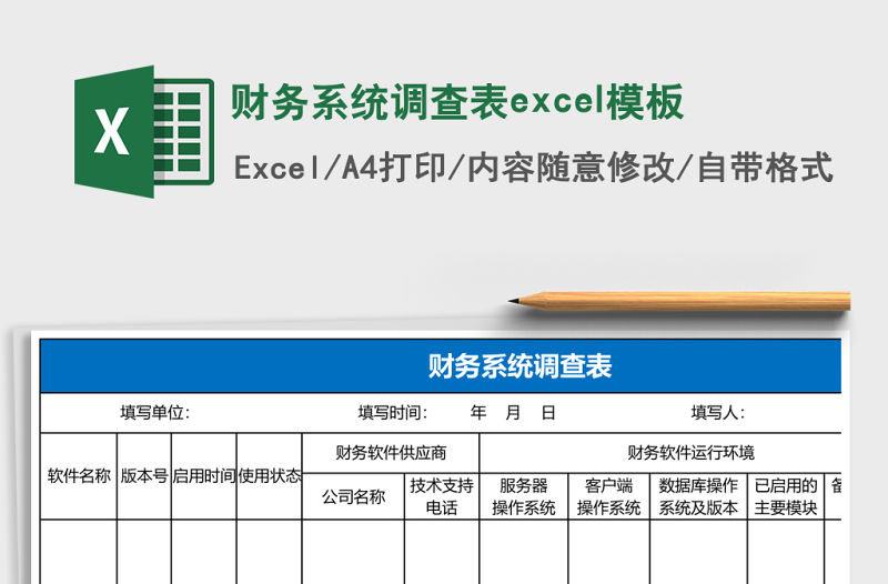 財務系統調查表excel模板
