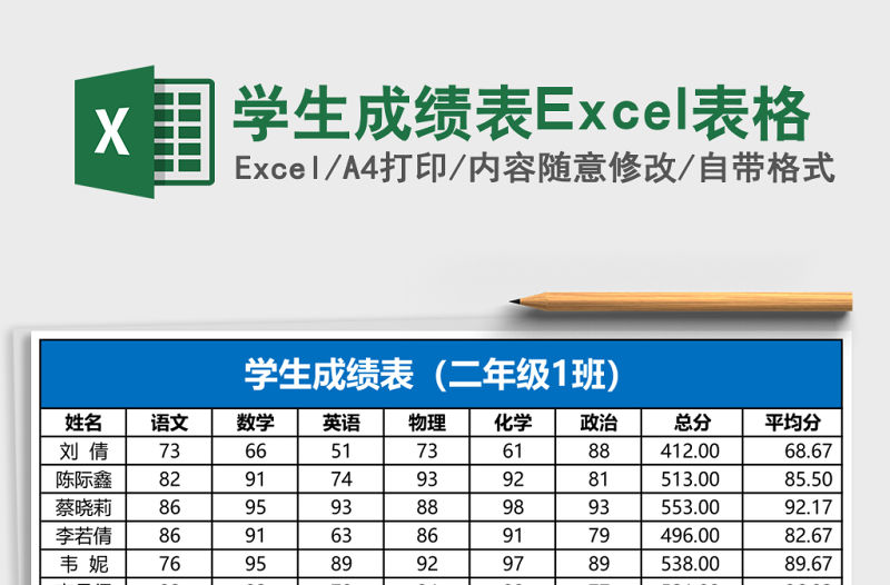 學生成績表Excel表格