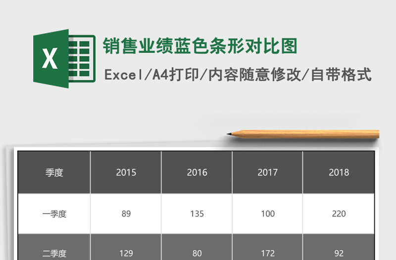 銷售業(yè)績藍(lán)色條形對比圖