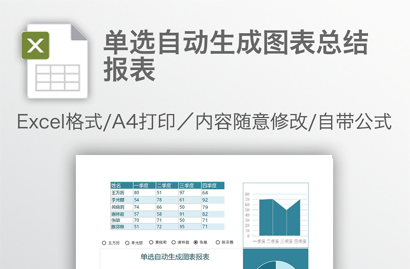 单选自动生成图表总结报表