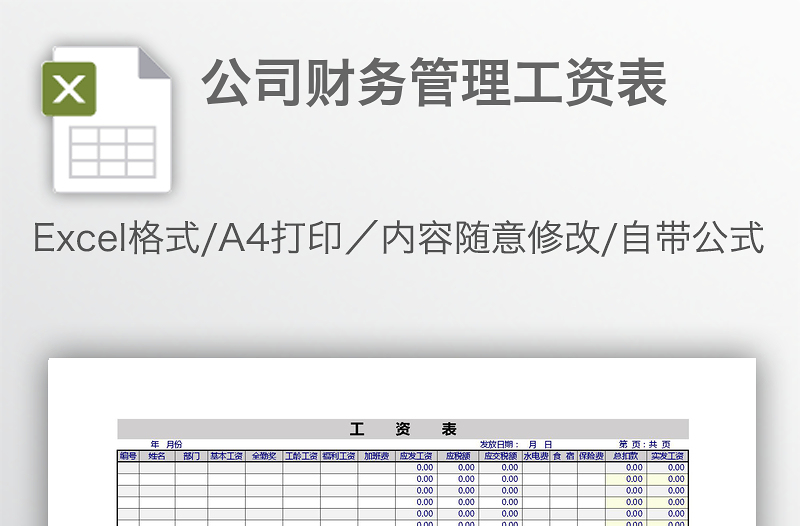 公司财务管理工资表