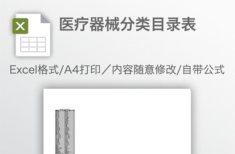 医疗器械分类目录表