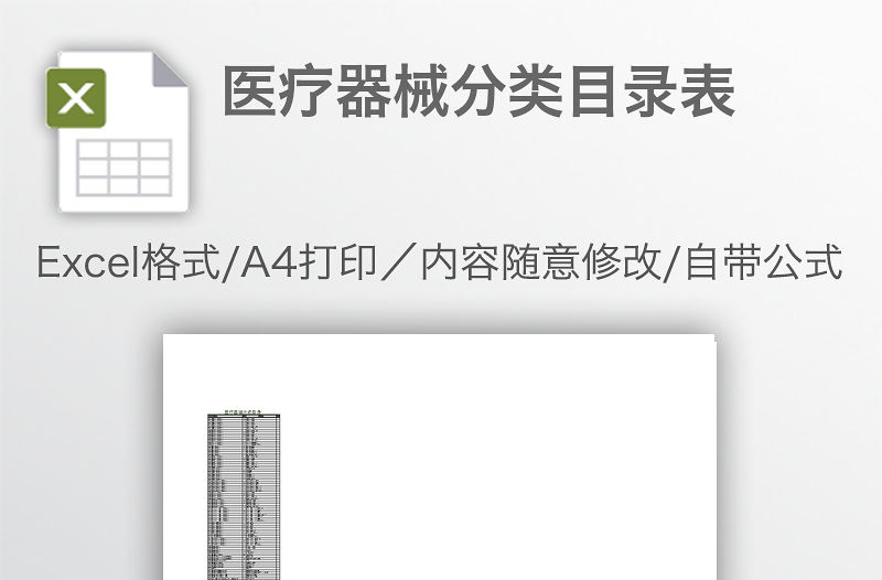 醫療器械分類目錄表