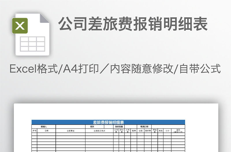 公司差旅費報銷明細表