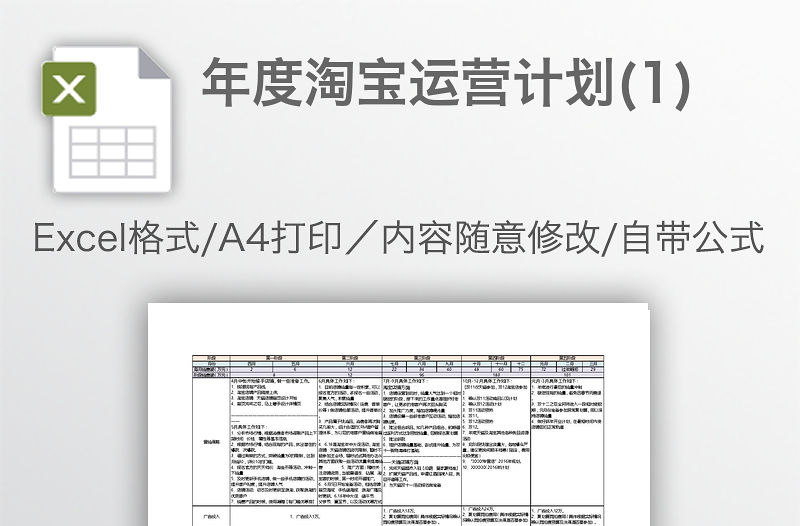 年度淘寶運營計劃(1)