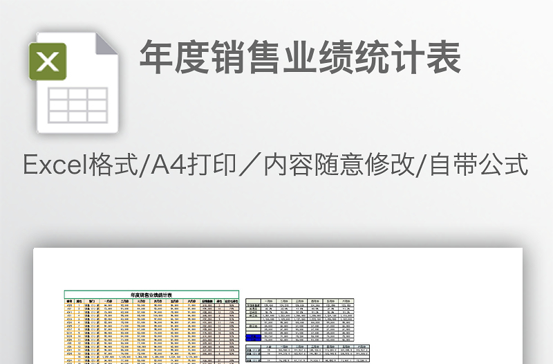 年度销售业绩统计表