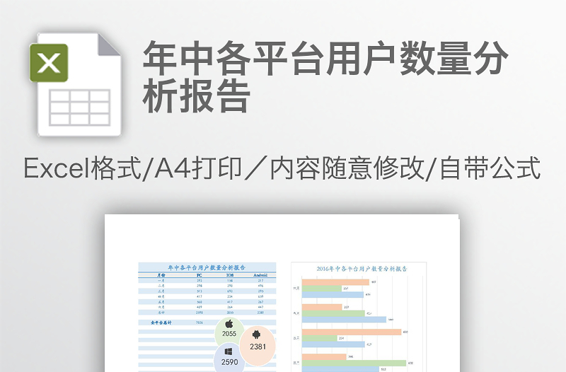 年中各平臺用戶數(shù)量分析報(bào)告