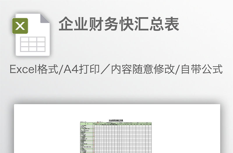 企業財務快匯總表
