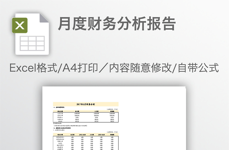 月度財(cái)務(wù)分析報(bào)告