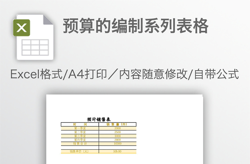 预算的编制系列表格