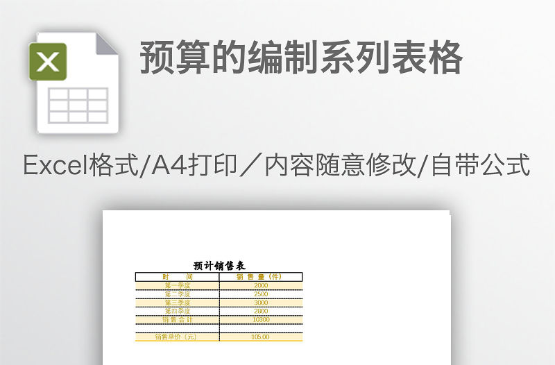 預算的編制系列表格