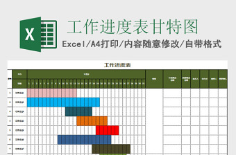 工作進(jìn)度表甘特圖Excel表格模板