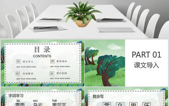 二年級語文下冊課件雷雨PPT模板