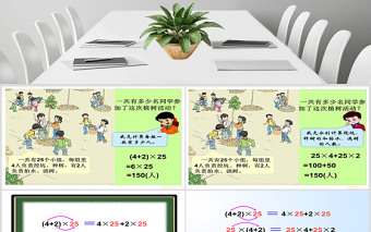 人教版新課標(biāo)小學(xué)數(shù)學(xué)四年級下冊《乘法分配律》課件ppt